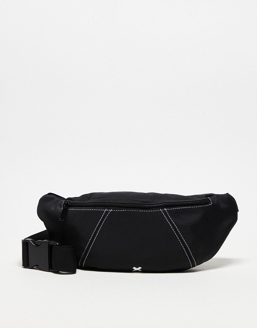 Unisex branded cross-body bag in black