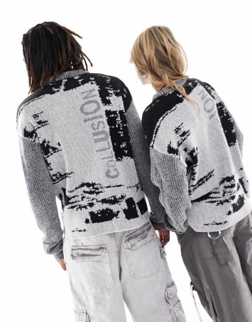 Collusion コリュージョン COLLUSION Unisex knitted jacquard branded