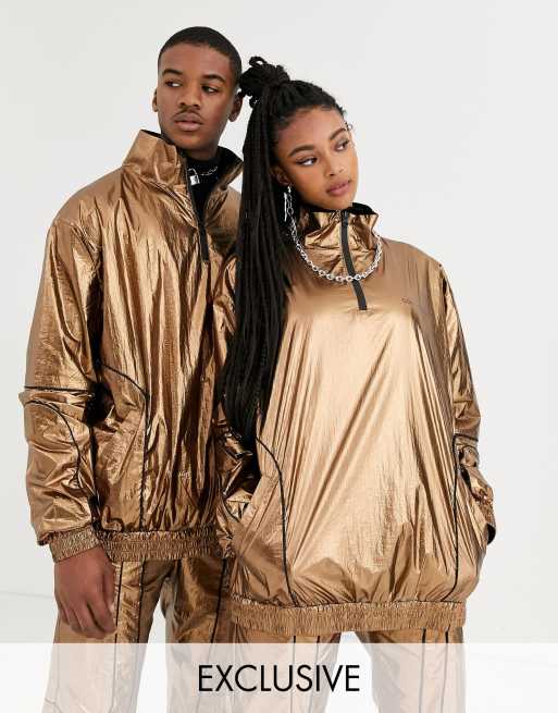 COLLUSION - Unisex sæt med metalfarvet jakke og joggingbukser, 2 af 3