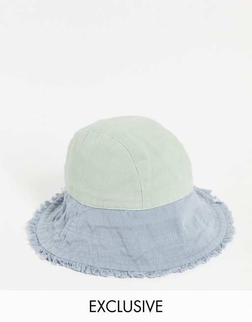 COLLUSION Unisex - Bucket hat met kleurschakeringen en onafgewerkte rand