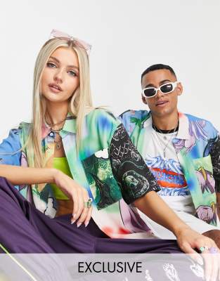 COLLUSION Unisex photographic print shirt in multi - ASOS Price Checker
