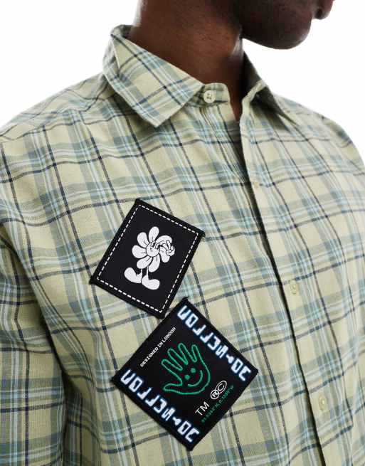 Camicia verde con toppe store