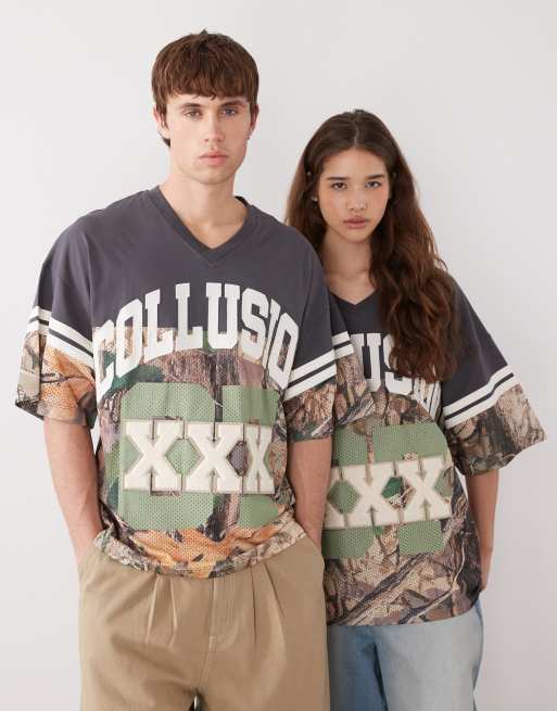 COLLUSION Unisex camo sports jersey oversized, 2 of 4