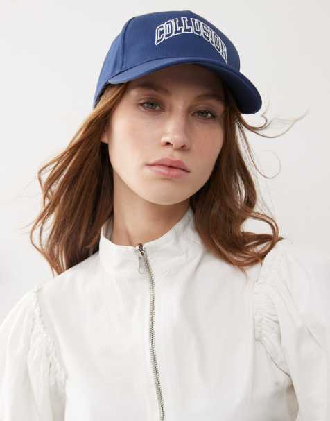 COLLUSION Unisex cap embroidery and print in navy blue - view 1