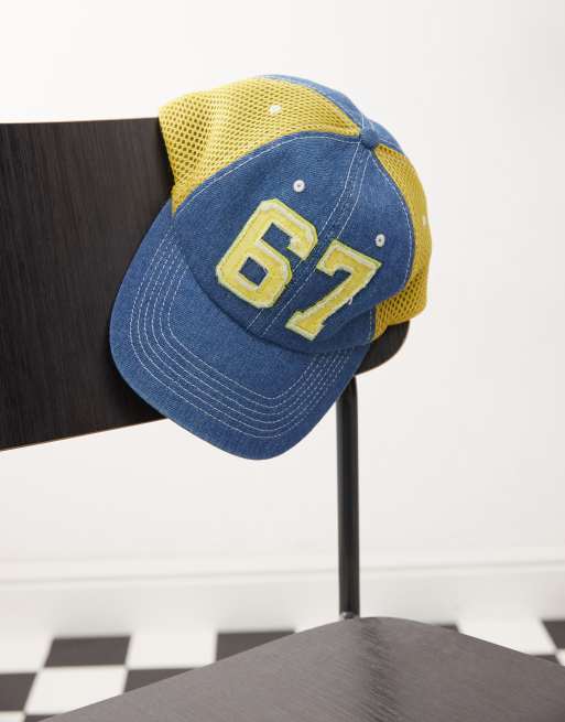COLLUSION Unisex cap with embroidery in blue