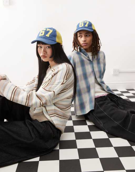 COLLUSION Unisex cap with embroidery in blue