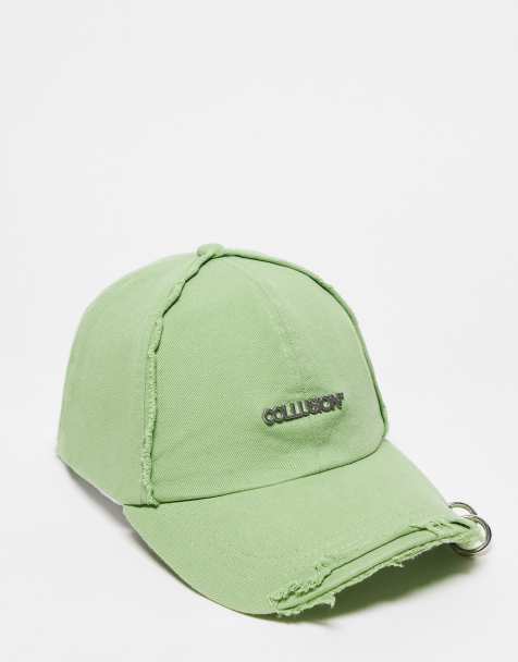 COLLUSION Unisex - Casquette effet usé avec logo et détails en métal - Kaki - view 1