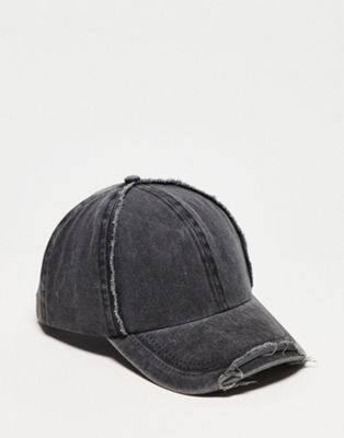 COLLUSION Unisex distressed cap in washed grey - ASOS Price Checker