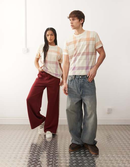 COLLUSION Unisex check relaxed t-shirt, 3 of 4