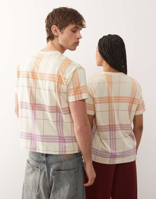 COLLUSION Unisex check relaxed t-shirt, 4 of 4