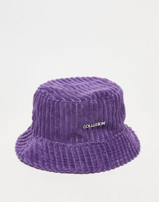 COLLUSION Unisex chunky cord bucket hat in purple - ASOS Price Checker