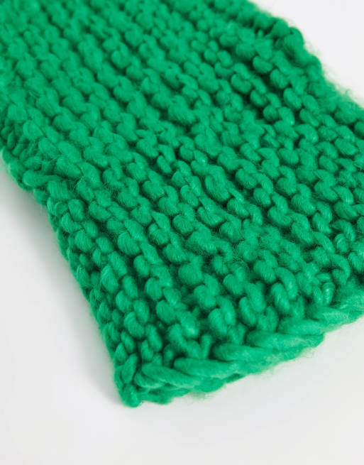 COLLUSION Unisex chunky crochet knit balaclava in green | ASOS