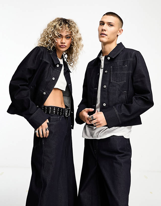 Collusion - unisex co-ord denim jacket in raw