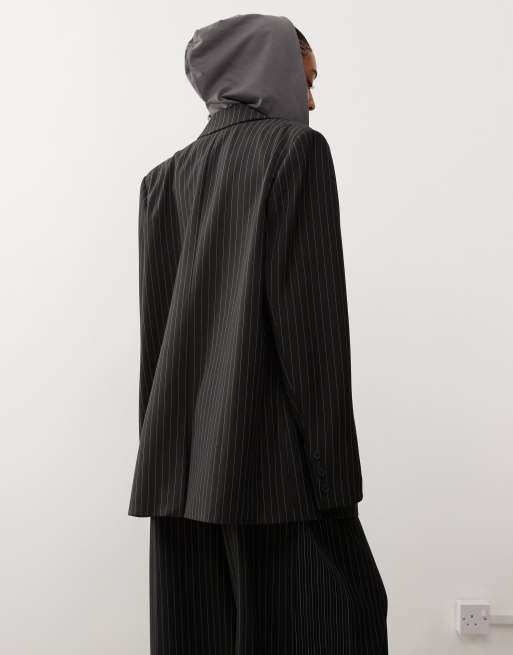 COLLUSION Unisex co-ord oversized blazer in pinstripe, 2 of 4
