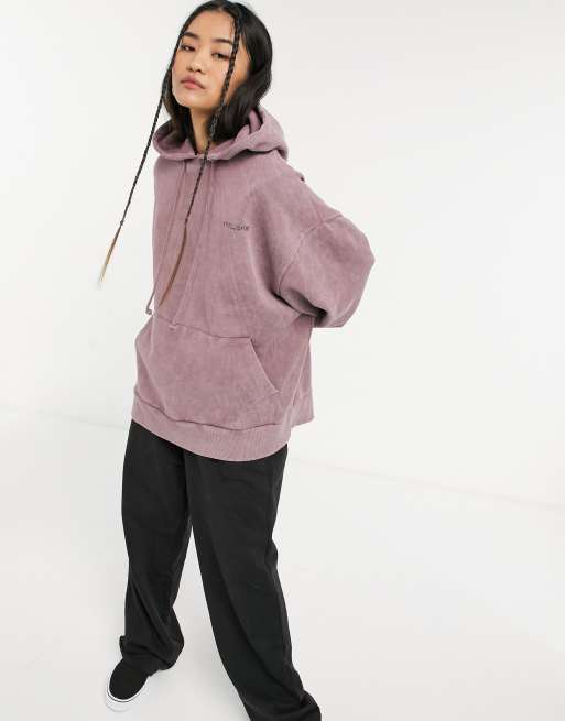 COLLUSION Unisex coordinating oversized hoodie in purple acid wash