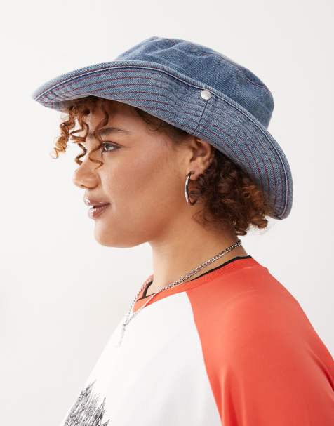 COLLUSION Unisex Cowboy hat in heavy washed denim - view 1