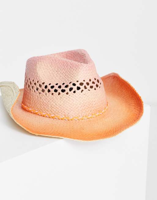 COLLUSION Unisex - Cowboyhat med bred skygge og batik-design , 3 af 4