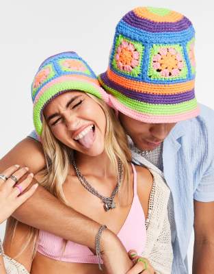 COLLUSION Unisex crochet bucket hat   - ASOS Price Checker