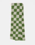 [Collusion] COLLUSION Unisex crochet checkerboard scarf in green and grey One Size green