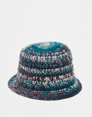 Collusion Unisex Crochet Hat In Multi