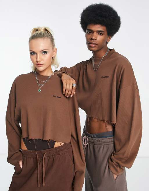 COLLUSION Unisex - Sweat à logo - Taupe