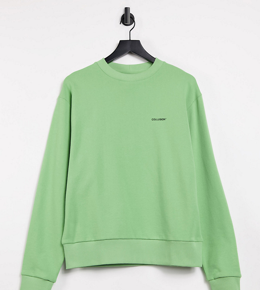 COLLUSION Unisex cropped sweatshirt in green