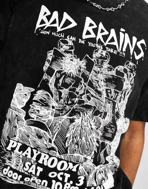 COLLUSION Unisex – Czarny T-shirt z licencjonowanym nadrukiem Bad Brains, 4 z 4