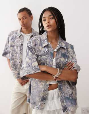 Collusion Unisex Denim Boxy Shirt