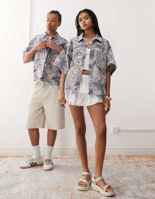 Collusion Unisex Denim Boxy Shirt