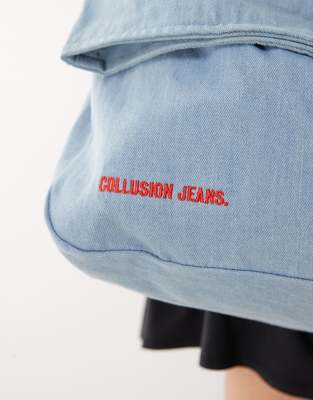 Collusion Unisex Denim Sling Bag