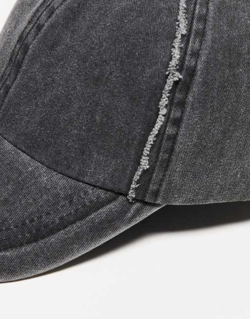 COLLUSION Unisex distressed cap in washed gray, 4 of 4