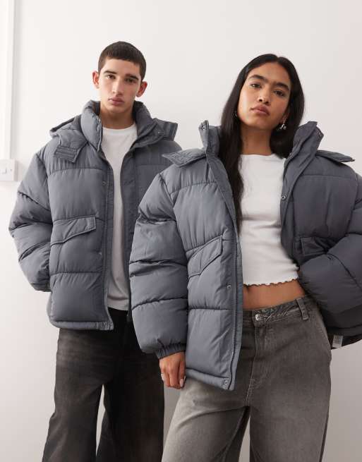 COLLUSION Unisex - Doudoune à capuche - Gris, 2 de 4