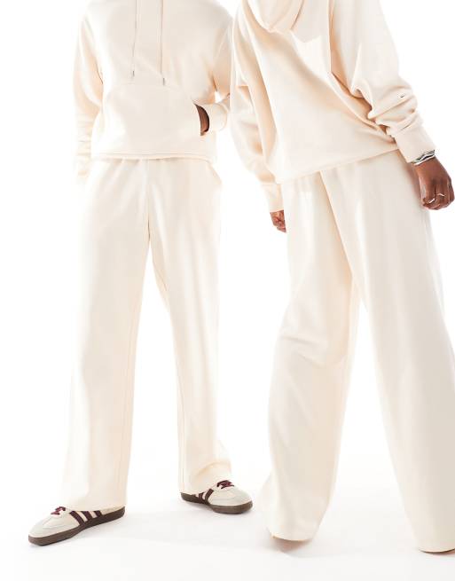 COLLUSION Unisex relaxed skate sweatpants in ecru - part of a set