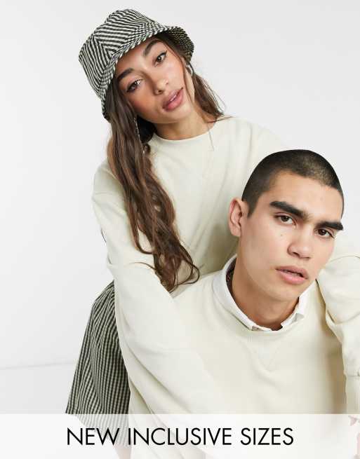 COLLUSION – Unisex – Ecrufärgad sweatshirt