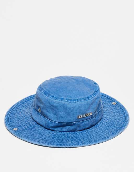 Blue bucket cheap hat with string