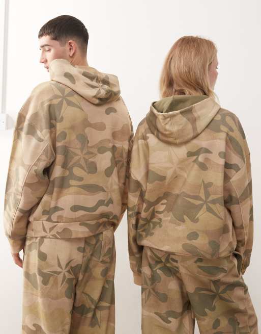 COLLUSION Unisex - Firkantet hættetrøje med camouflageprint, 2 af 4