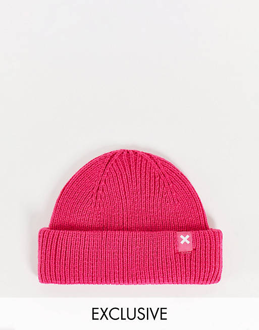 COLLUSION Unisex fisherman beanie in bright pink