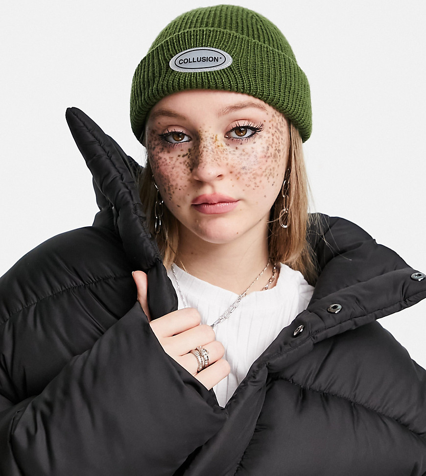 Unisex fisherman beanie with logo in green