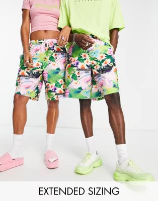 COLLUSION Unisex garden print board short in multi  - ASOS Price Checker