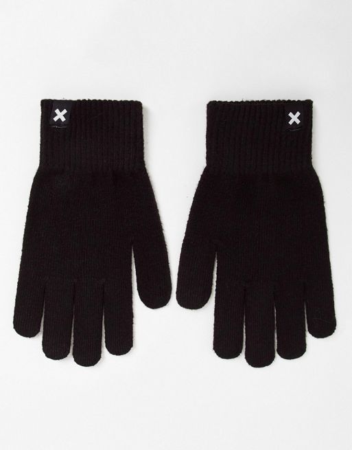 COLLUSION Unisex - Gebreide touchscreen handschoenen in zwart