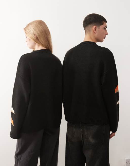 COLLUSION Unisex - Gebreide trui met gepixelde hondenprint, 2 van 4