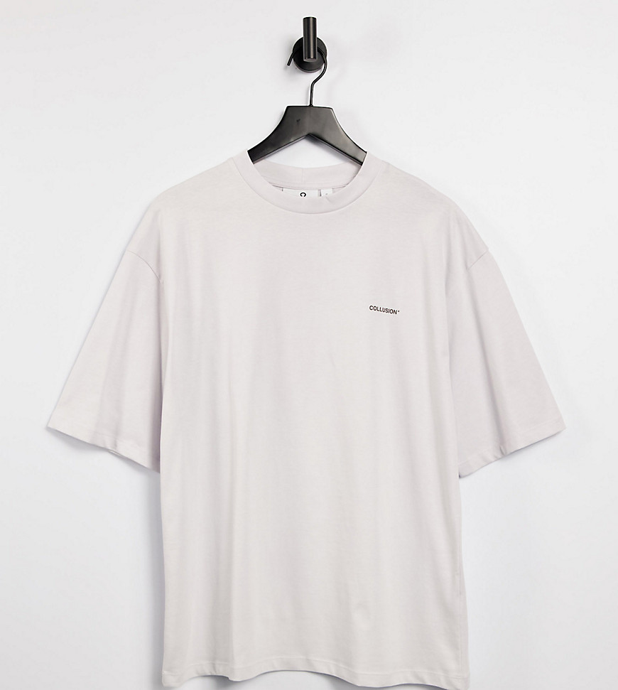COLLUSION – Unisex – Gräddvit t-shirt i ekologiskt material med logga-Vita