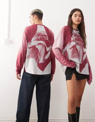 Collusion Unisex Graphic Soccer T-shirt In Pink