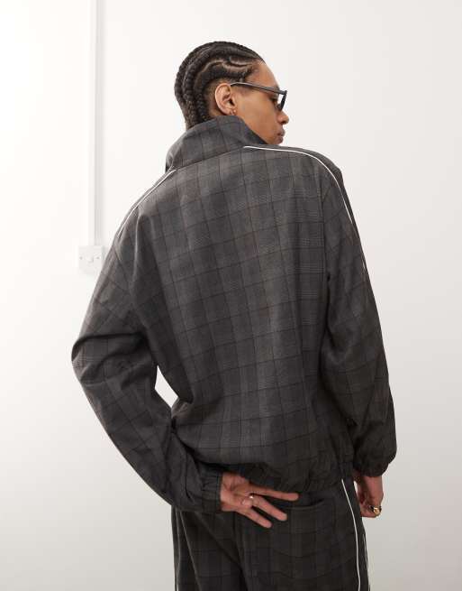 COLLUSION Unisex harrington jacket in sporty plaid - part of a set