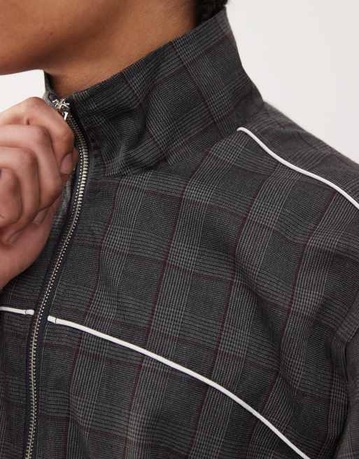 COLLUSION Unisex harrington jacket in sporty plaid - part of a set