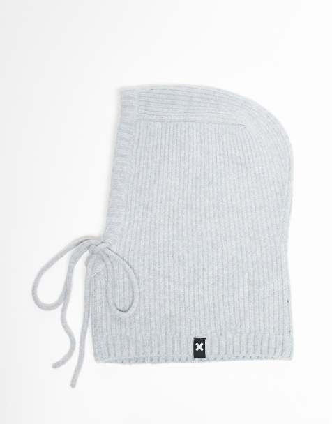 COLLUSION Unisex hooded balaclava in light gray - view 1