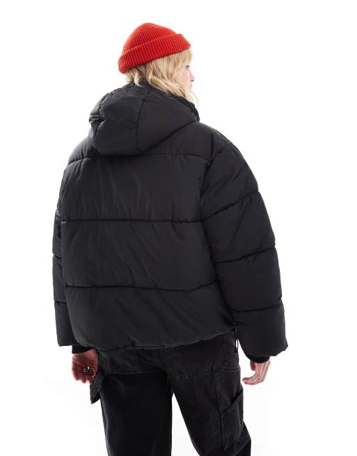 Collusion unisex puffer jacket in black hotsell