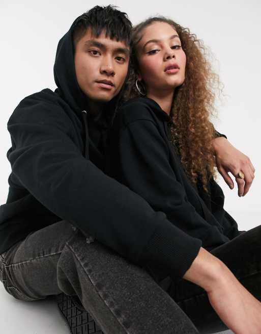 COLLUSION Unisex hoodie in black, 3 of 4