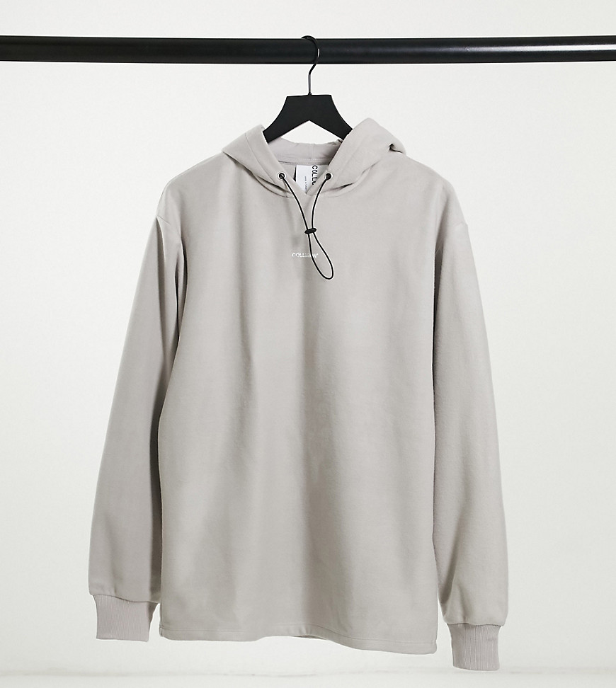 COLLUSION Unisex hoodie in fleece with elastic hood-Neutral