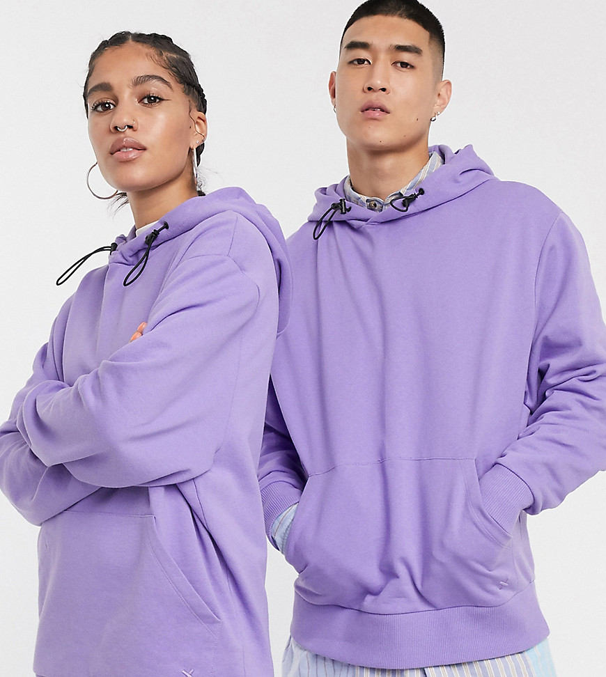 COLLUSION - Unisex hoodie in lila met trekkoord-Paars